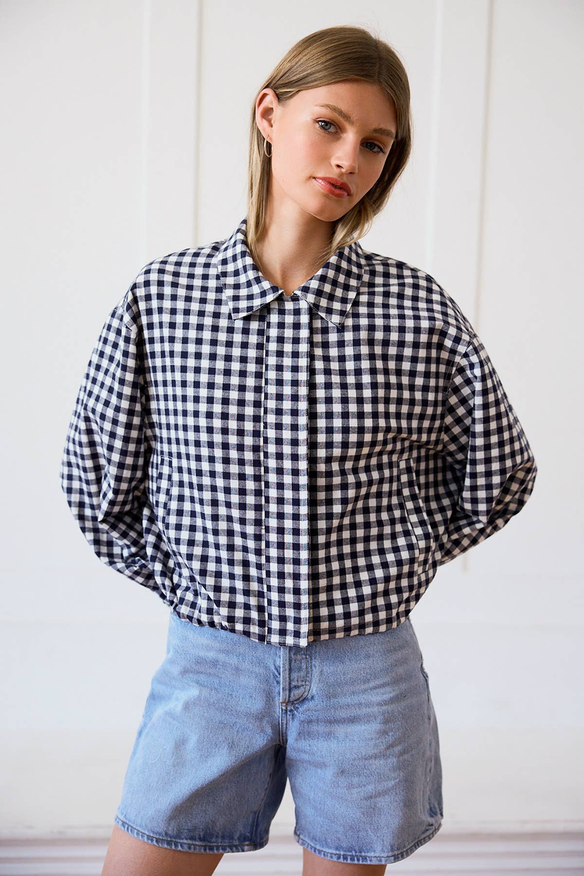 RAISONNEL - Gingham Zip Jacket