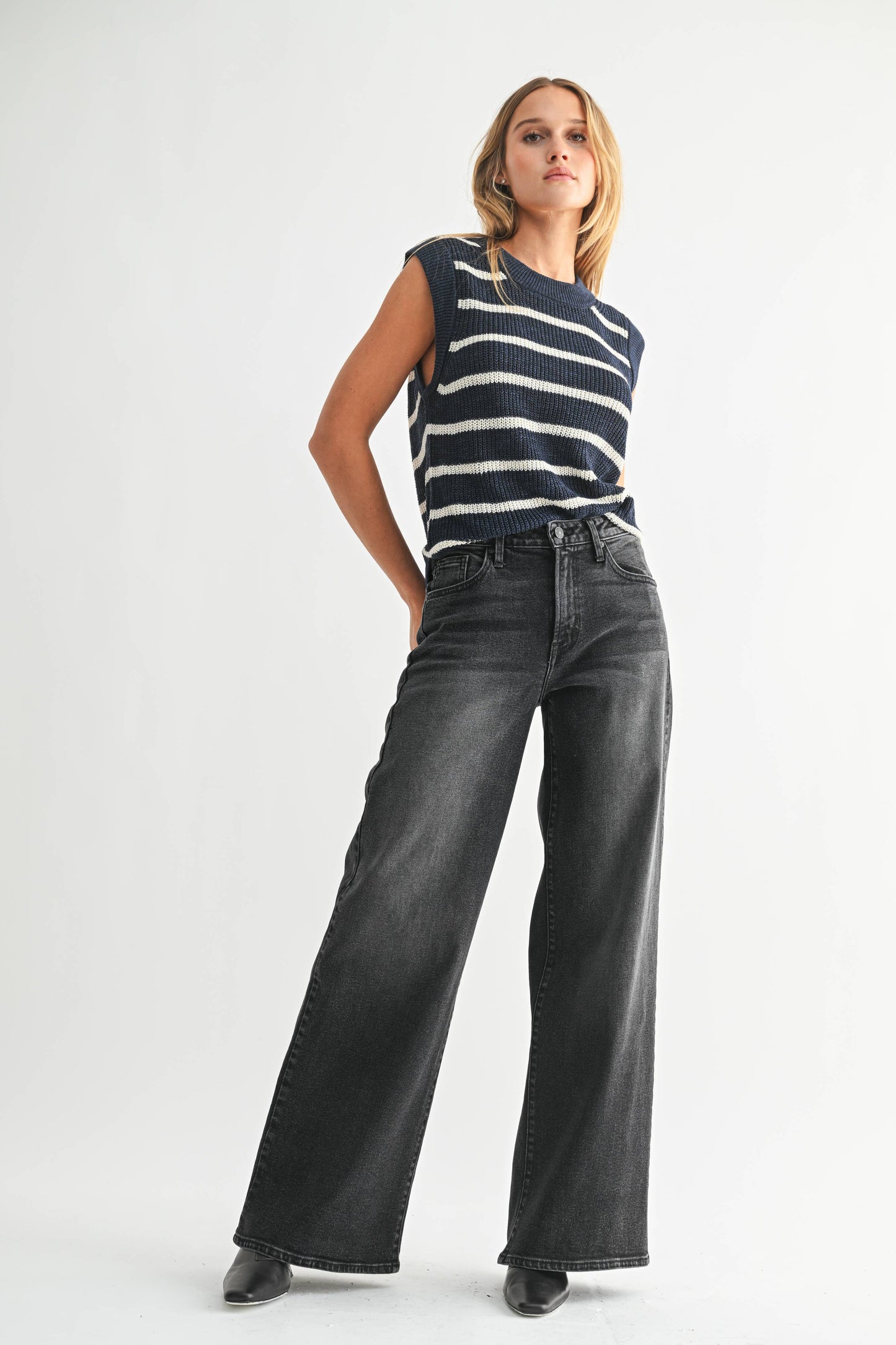 Just Black Denim - Ultra Wide Leg Black