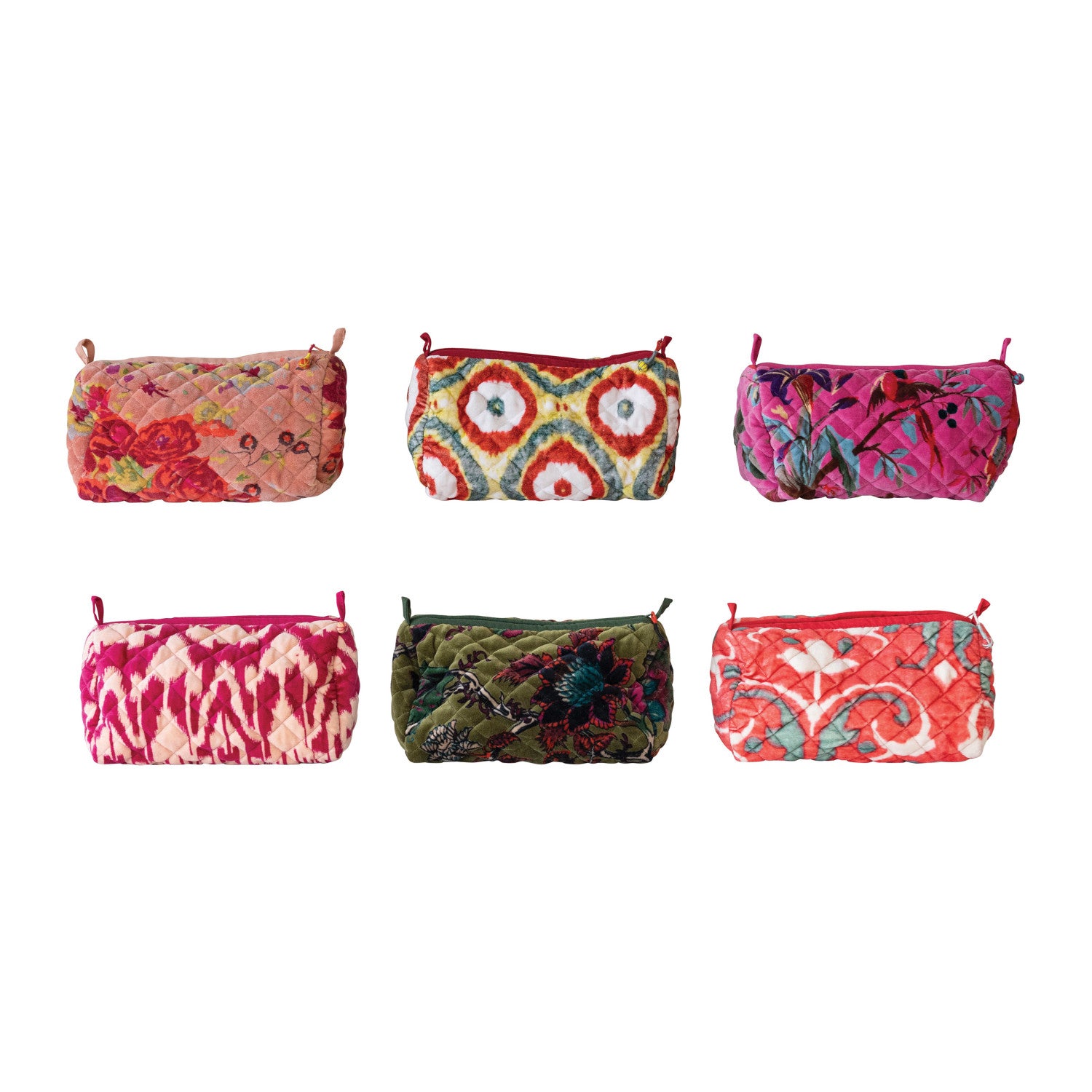 Zip Pouch w/ Interior Pockets &amp; Coating, 6 Styles (Each One Will Vary)