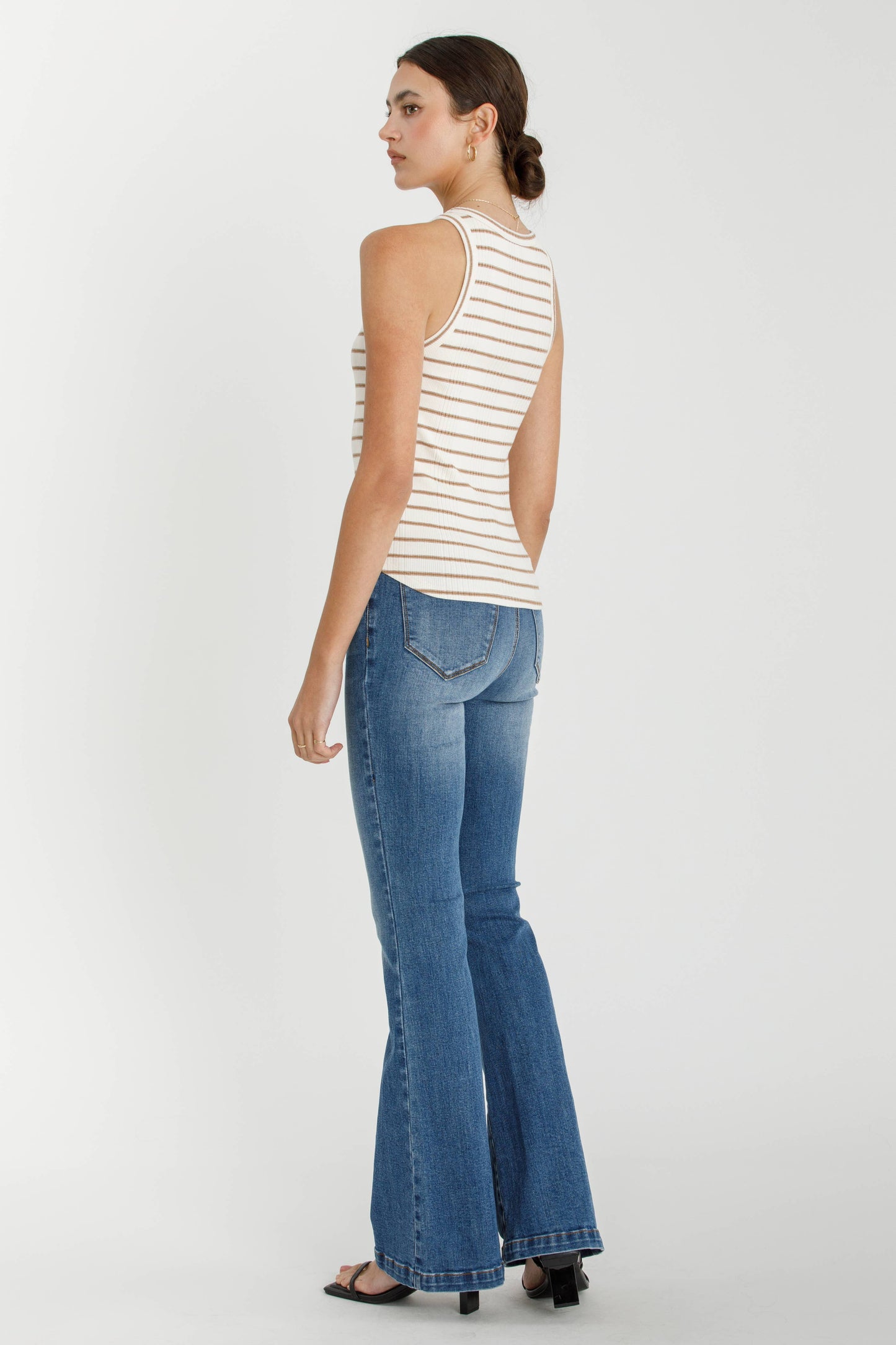 Be Cool - STRIPED RIBBED TANK TOP