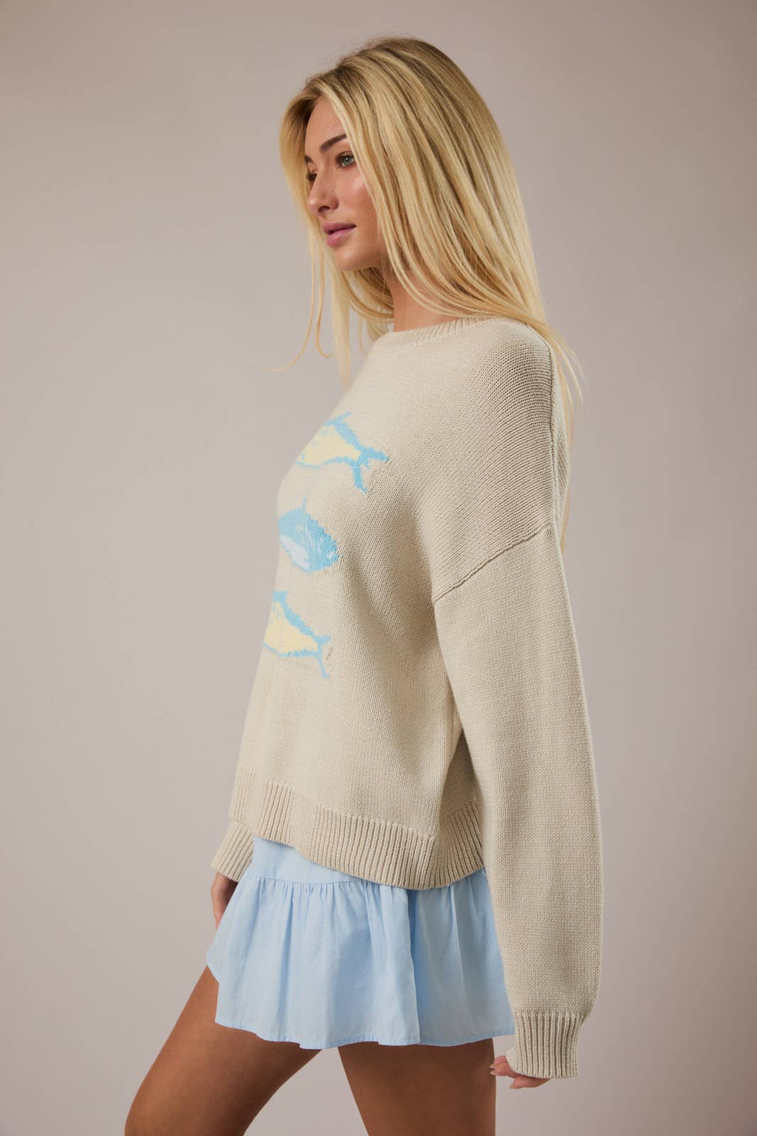 LE LIS - ROUND NECK 3 SARDINES SWEATER TOP