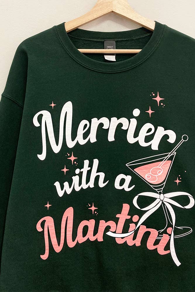 Sweet Claire - Merry Martini Christmas Sweatshirt