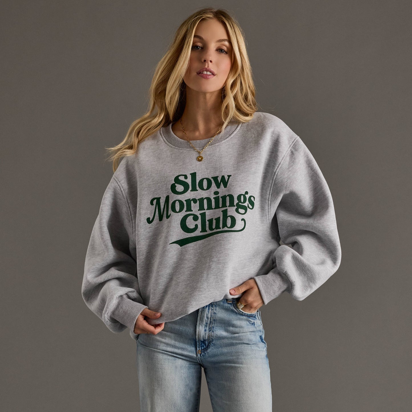 Panache Apparel Co. - Gray Slow Mornings Club Sweatshirt