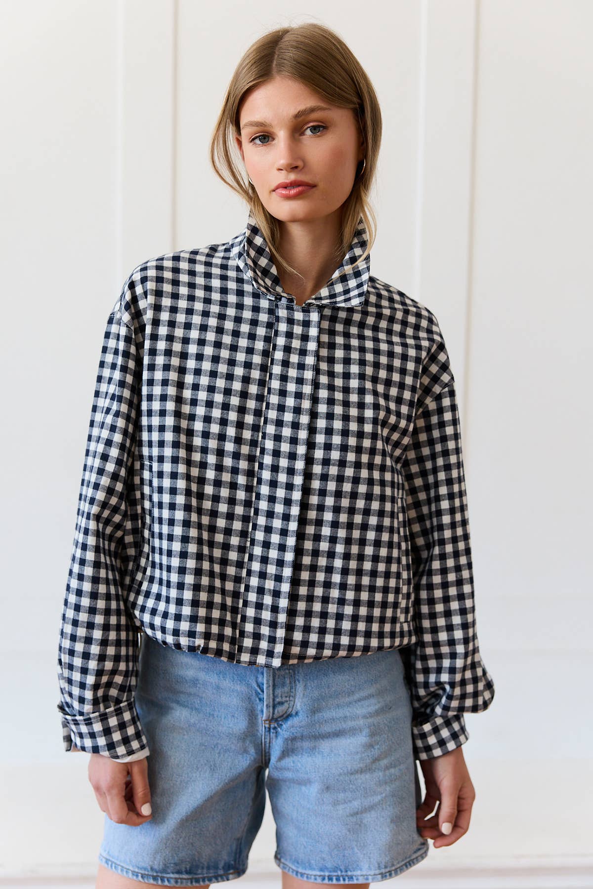 RAISONNEL - Gingham Zip Jacket