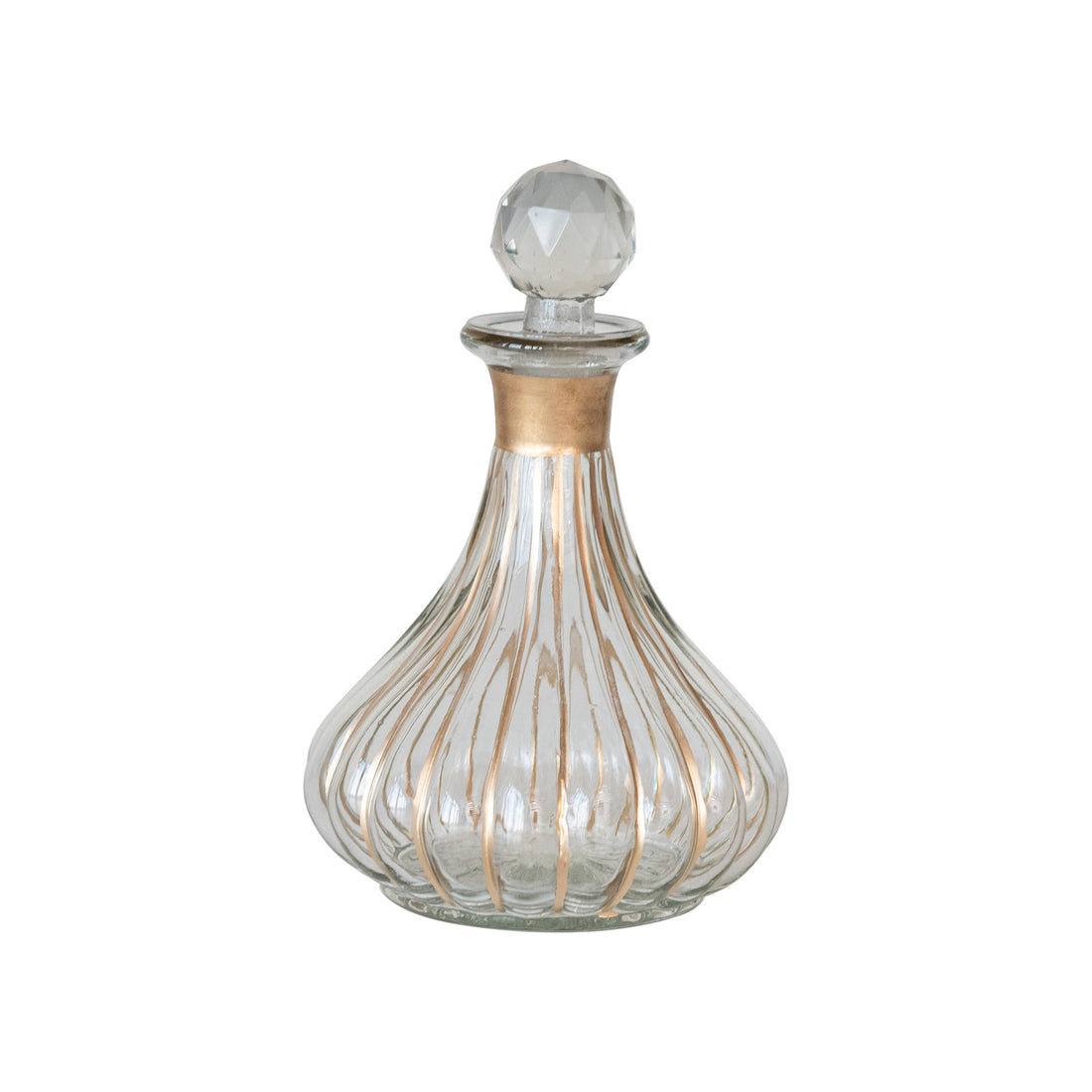 12 oz. Blown Glass Fluted Mini Decanter w/ Stopper