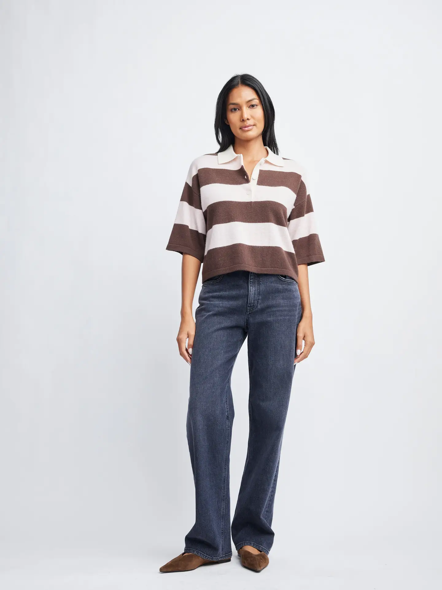 Self Contrast Abigail Cashmere Polo