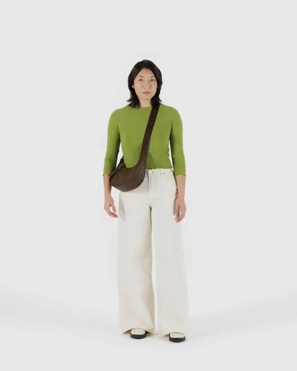 Recycled Leather Crescent Bag BAGGU