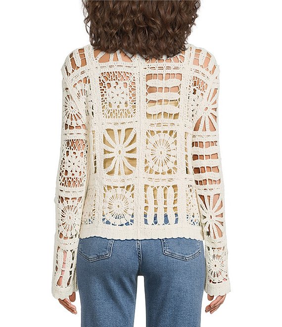 Elan - Open Knit Cardigan Sweater