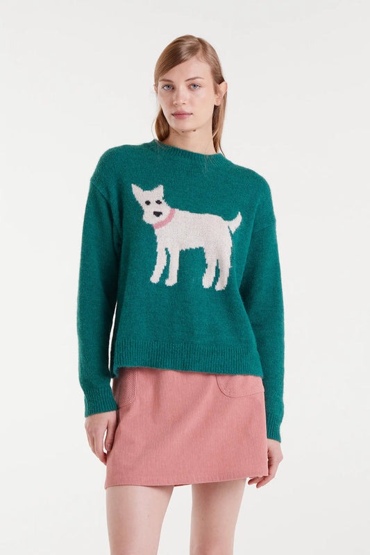 Compania Fantastica - Jacquard Knit Sweater w/ Schnauzer Dog