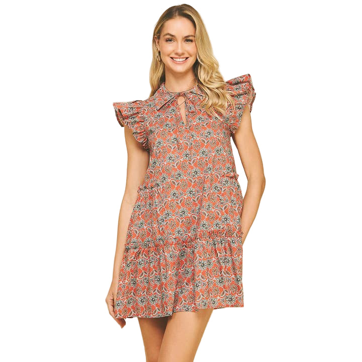 PINCH - Floral Ruffle Tunic Dress