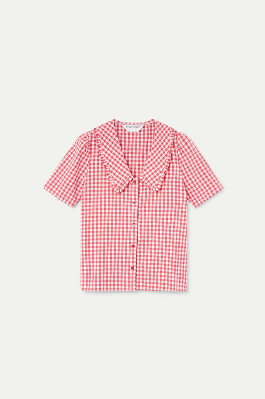 Compania Fantastica Red and White Checked Top