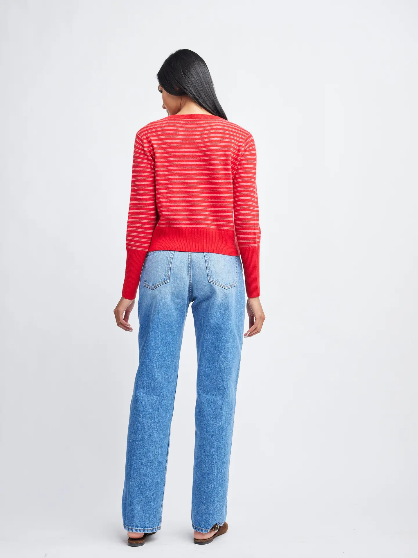 Self Contrast Lucy Shrunken Cashmere Cardigan
