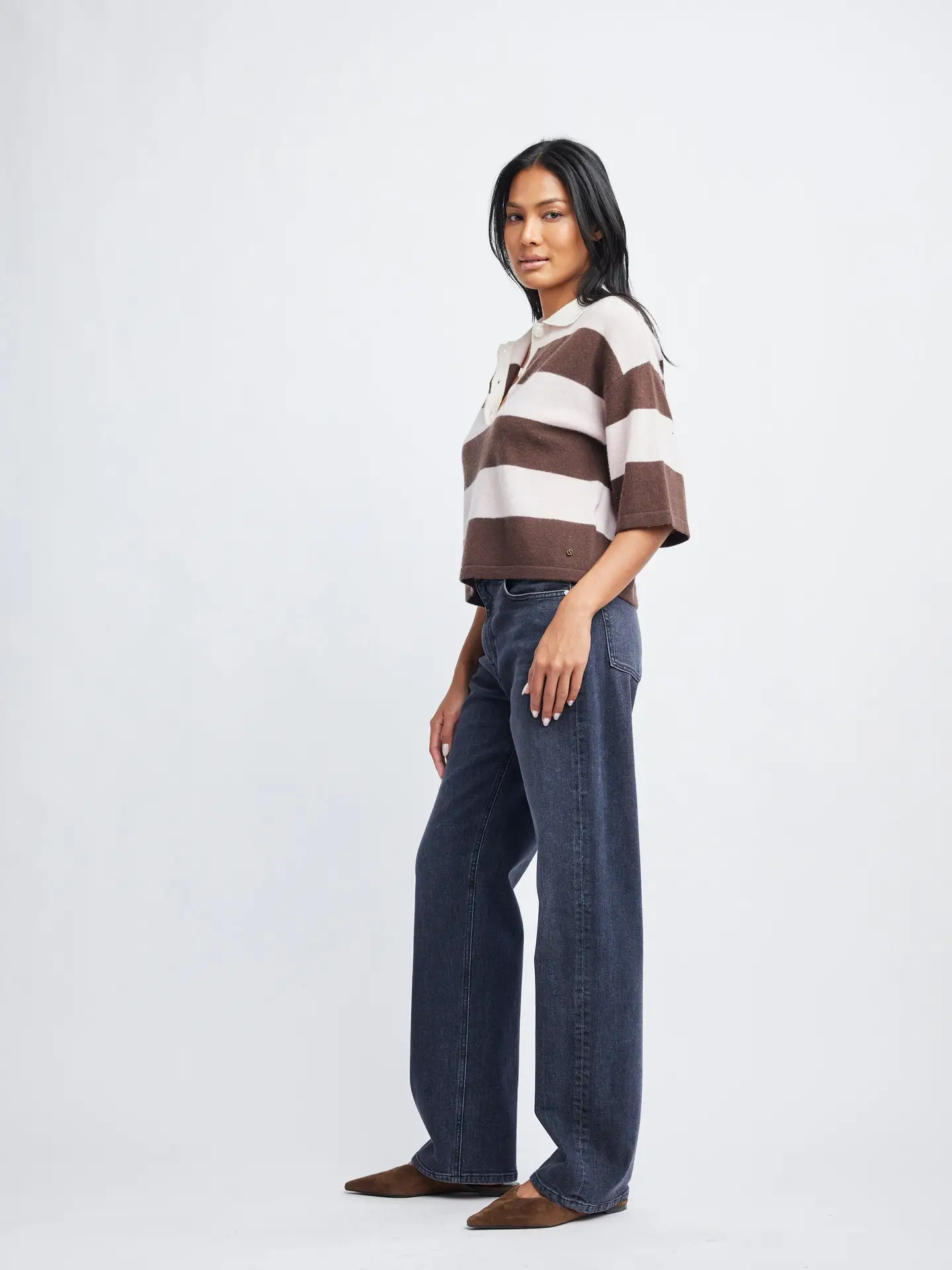 Self Contrast Abigail Cashmere Polo
