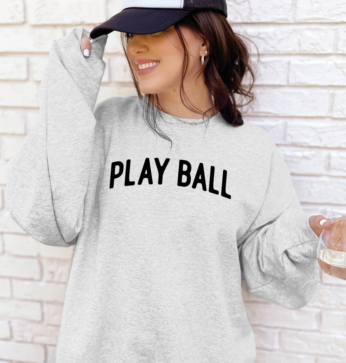 Play Ball Baseball Crewneck Sweatshirt