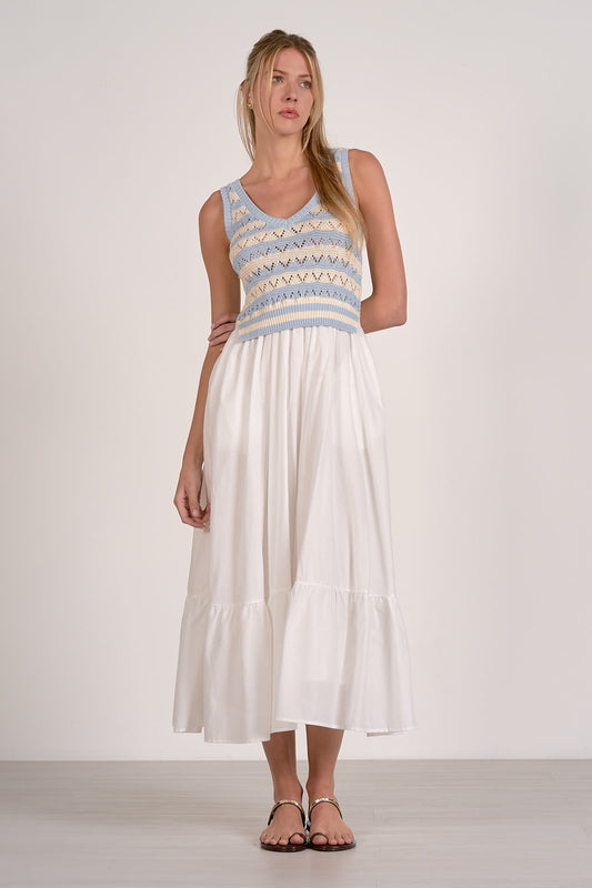 Elan - Woven & Knit Midi Dress