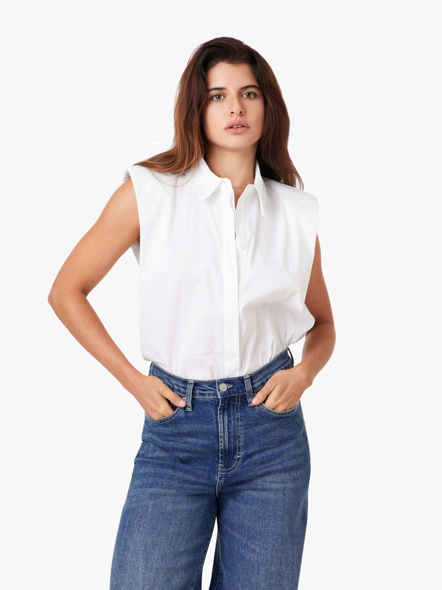 Habitual - Sleeveless Shoulder Pad Shirt