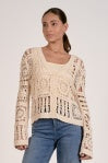 Elan Open Knit Cardigan Sweater